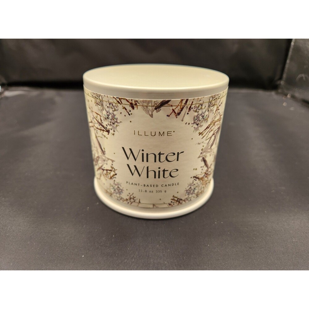 Illume Winter White Plant-Based Vanity Candle New In Tin No Box